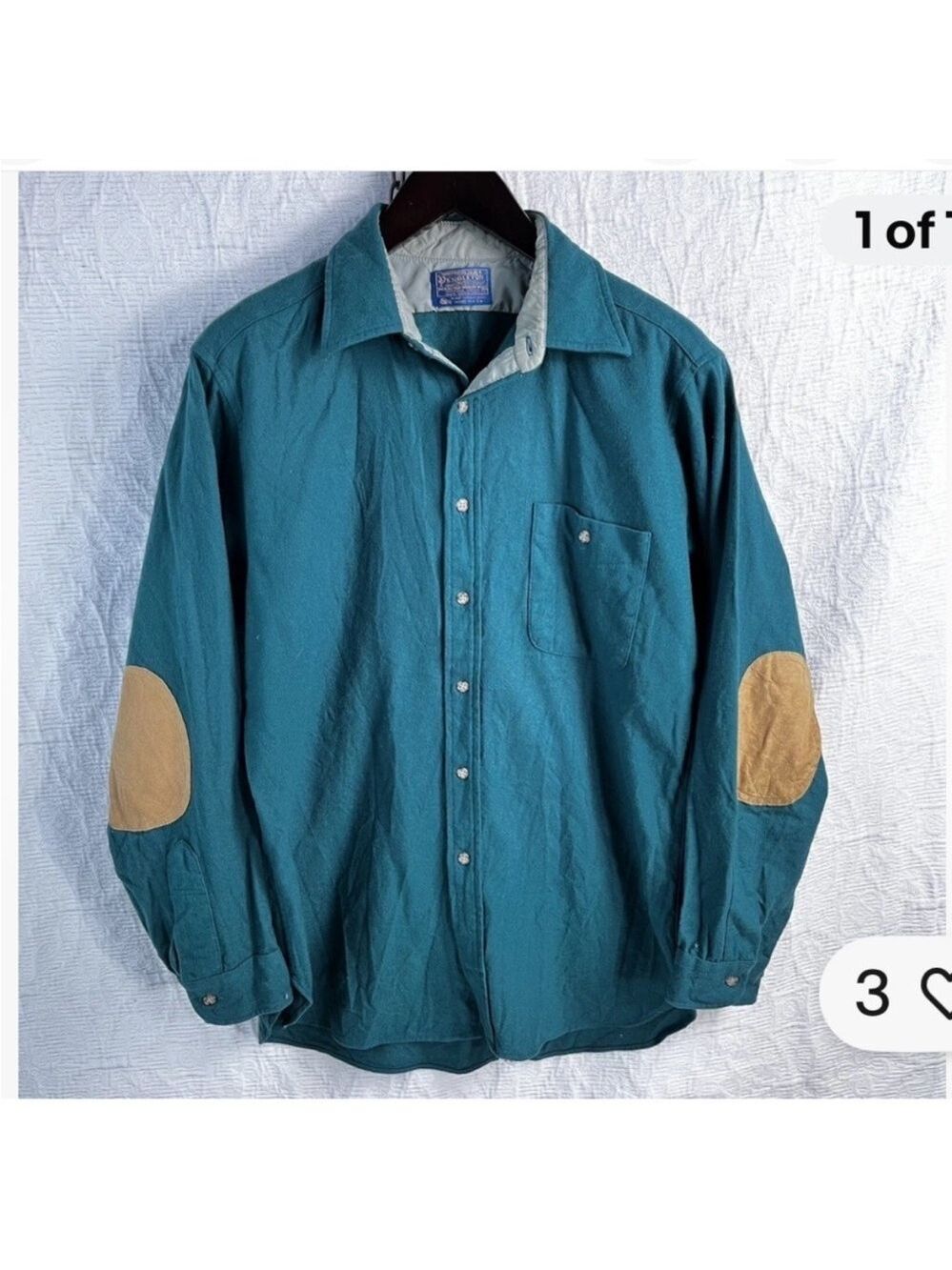 Pendleton Vintage Trail Shirt Men’s XL 100 Virgin Wool With Elbow Patch USA made